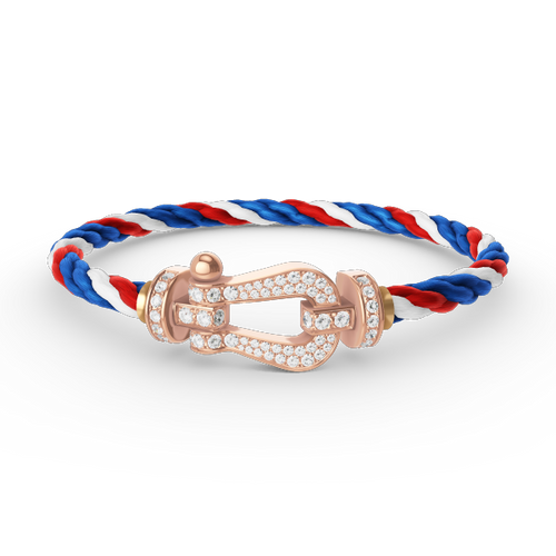 FORCE Large Horseshoe Full Diamond Bracelet - Rose Gold