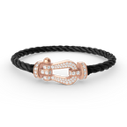 FORCE Large Horseshoe Full Diamond Bracelet - Rose Gold