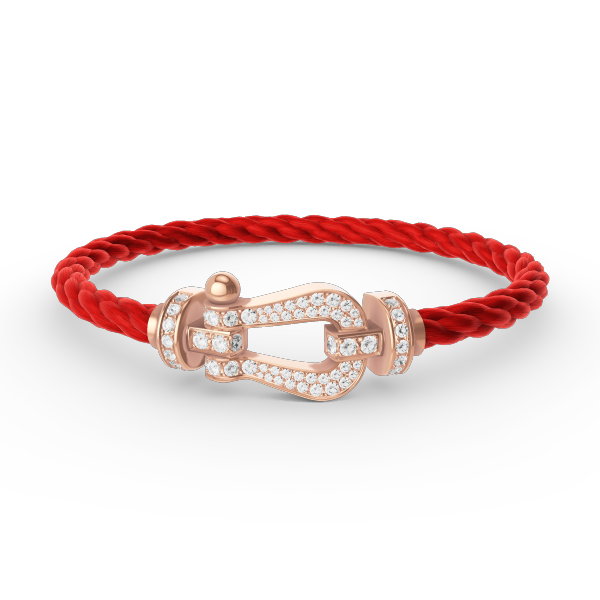 FORCE Large Horseshoe Full Diamond Bracelet - Rose Gold
