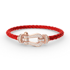 FORCE Large Horseshoe Full Diamond Bracelet - Rose Gold
