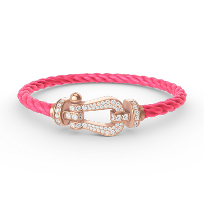 FORCE Large Horseshoe Full Diamond Bracelet - Rose Gold