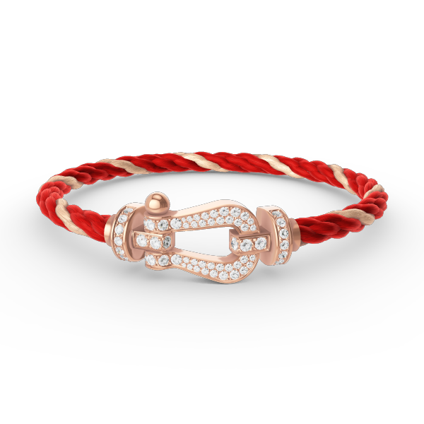 FORCE Large Horseshoe Full Diamond Bracelet - Rose Gold