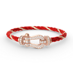 FORCE Large Horseshoe Full Diamond Bracelet - Rose Gold