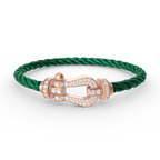 FORCE Large Horseshoe Full Diamond Bracelet - Rose Gold