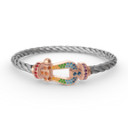 FORCE Large Horseshoe Colored Diamond Bracelet - Rose Gold