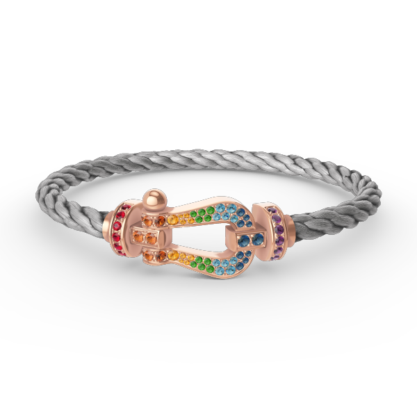 FORCE Large Horseshoe Colored Diamond Bracelet - Rose Gold