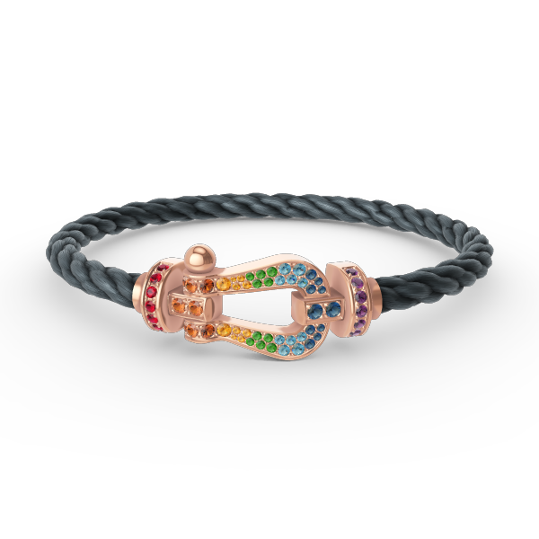 FORCE Large Horseshoe Colored Diamond Bracelet - Rose Gold