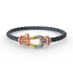 FORCE Large Horseshoe Colored Diamond Bracelet - Rose Gold