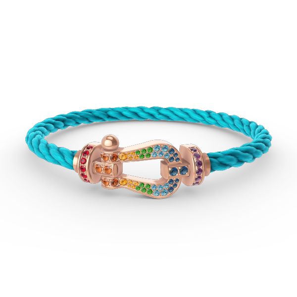 FORCE Large Horseshoe Colored Diamond Bracelet - Rose Gold