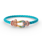 FORCE Large Horseshoe Colored Diamond Bracelet - Rose Gold