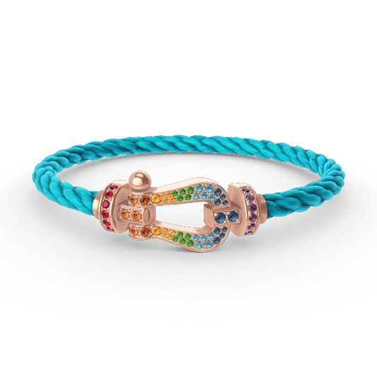 FORCE Large Horseshoe Colored Diamond Bracelet - Rose Gold