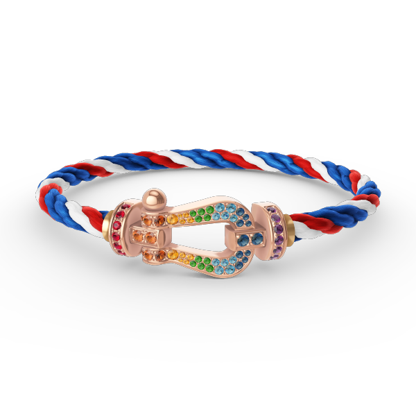 FORCE Large Horseshoe Colored Diamond Bracelet - Rose Gold