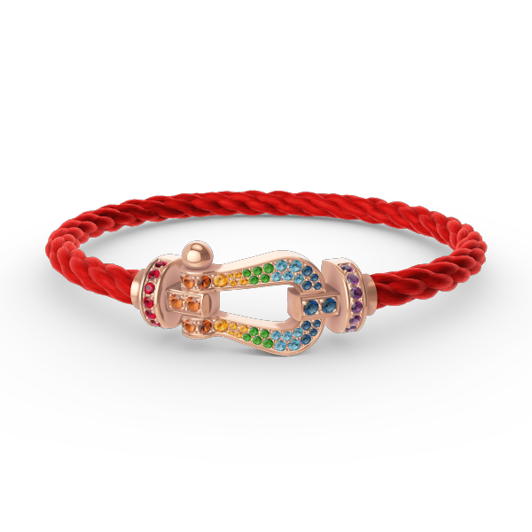 FORCE Large Horseshoe Colored Diamond Bracelet - Rose Gold