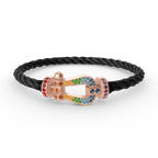 FORCE Large Horseshoe Colored Diamond Bracelet - Rose Gold