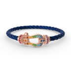 FORCE Large Horseshoe Colored Diamond Bracelet - Rose Gold