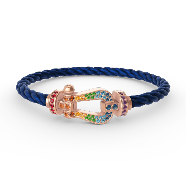 FORCE Large Horseshoe Colored Diamond Bracelet - Rose Gold