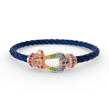 FORCE Large Horseshoe Colored Diamond Bracelet - Rose Gold