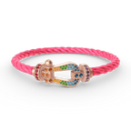 FORCE Large Horseshoe Colored Diamond Bracelet - Rose Gold