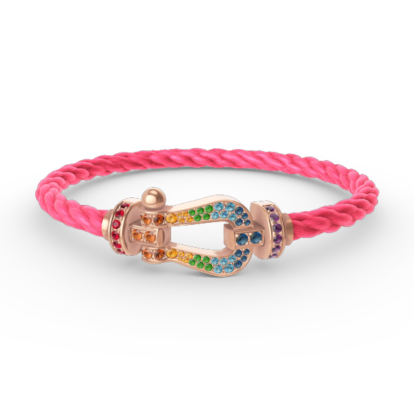FORCE Large Horseshoe Colored Diamond Bracelet - Rose Gold