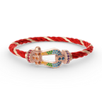 FORCE Large Horseshoe Colored Diamond Bracelet - Rose Gold