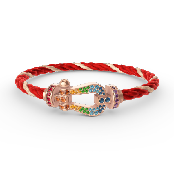 FORCE Large Horseshoe Colored Diamond Bracelet - Rose Gold