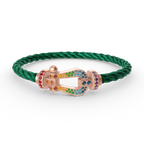 FORCE Large Horseshoe Colored Diamond Bracelet - Rose Gold