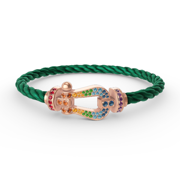 FORCE Large Horseshoe Colored Diamond Bracelet - Rose Gold