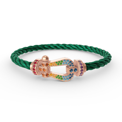 FORCE Large Horseshoe Colored Diamond Bracelet - Rose Gold