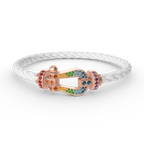 FORCE Large Horseshoe Colored Diamond Bracelet - Rose Gold