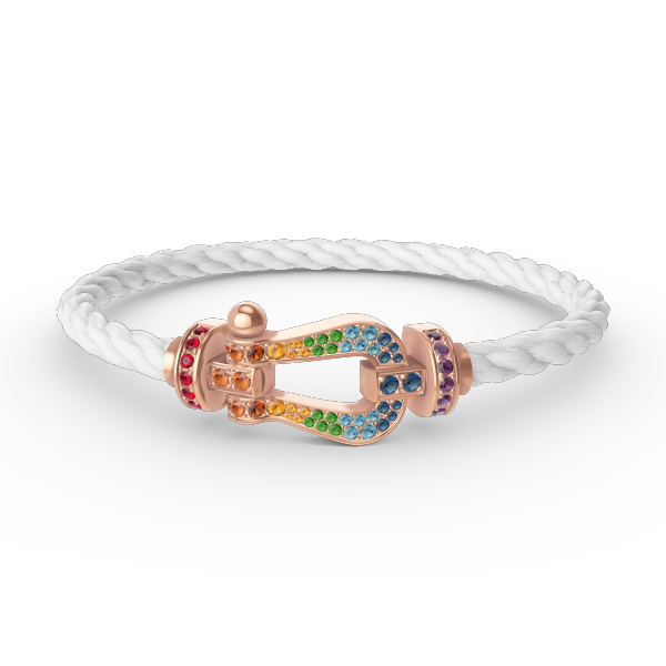 FORCE Large Horseshoe Colored Diamond Bracelet - Rose Gold