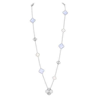 Detachable 15-Motif Clover Statement Set - Purple Chalcedony & Laser