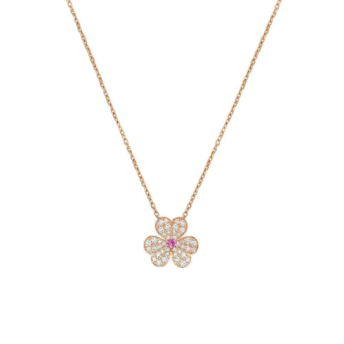 Pavé-Diamant-Schmetterlingsanhänger-Halskette