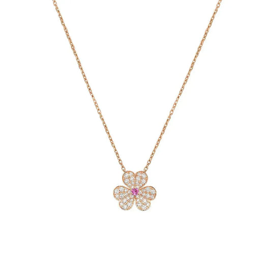 Pavé-Diamant-Schmetterlingsanhänger-Halskette