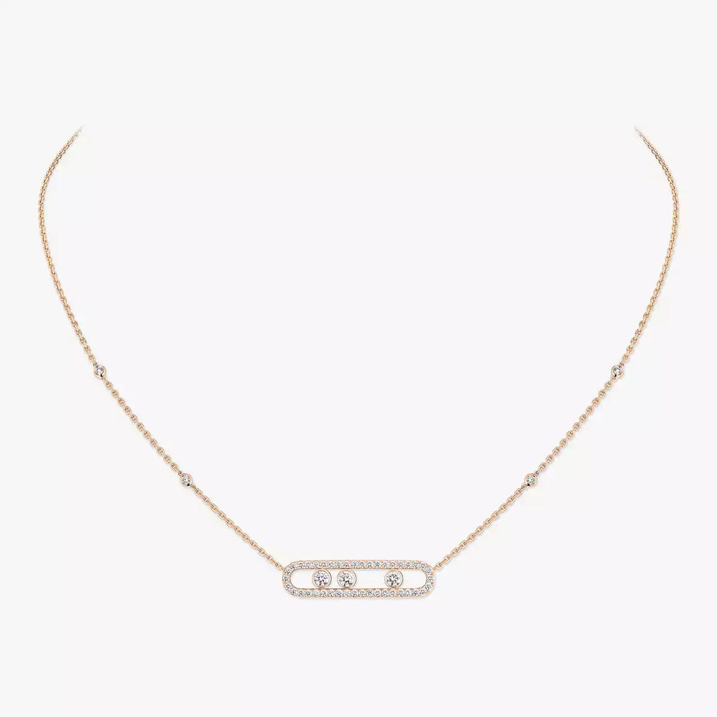 Pavé Full Diamond Halskette - kinetischer 4-Diamanten-Wohlstandstalisman