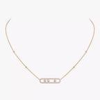 Pavé Full Diamond Halskette - kinetischer 4-Diamanten-Wohlstandstalisman