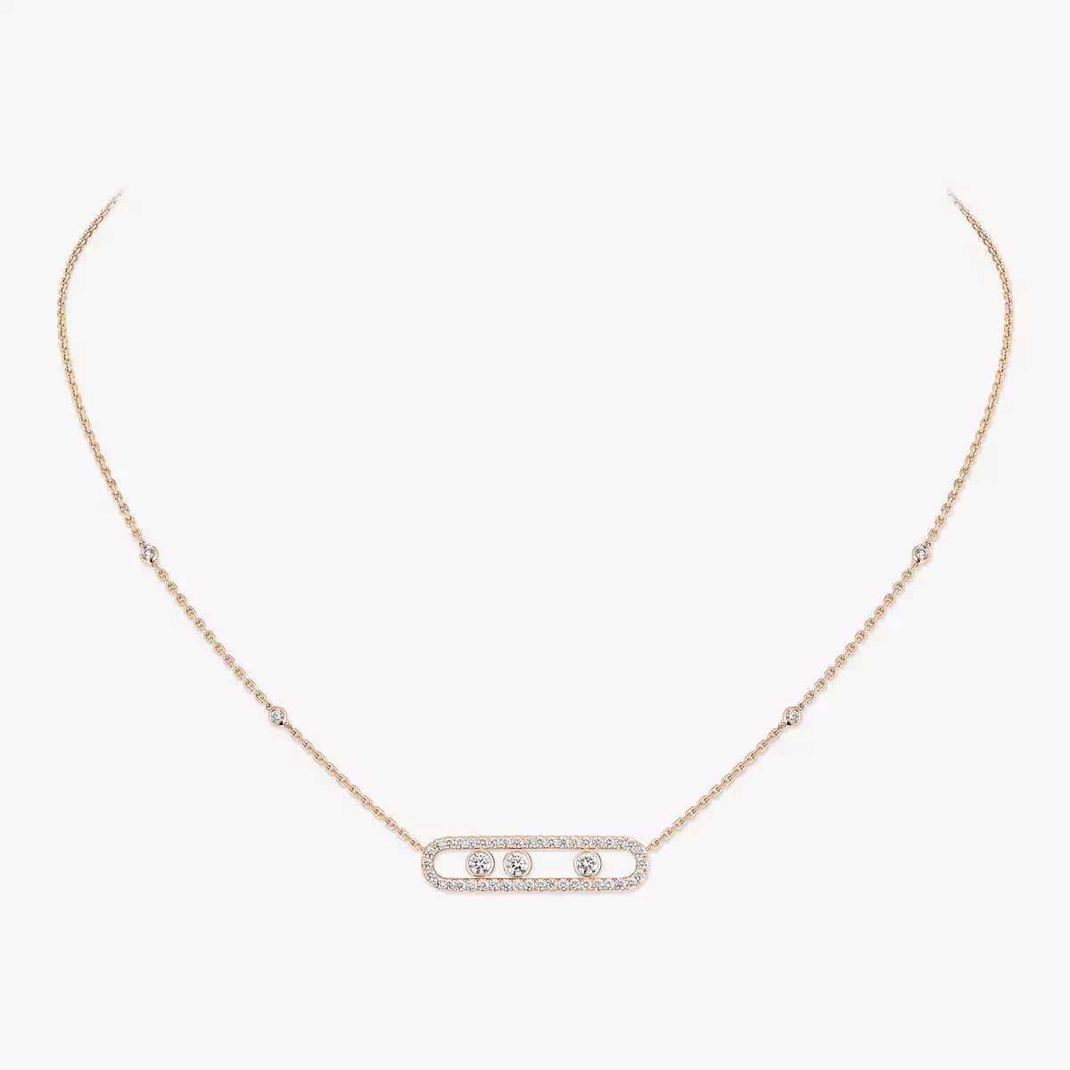 Pavé Full Diamond Halskette - kinetischer 4-Diamanten-Wohlstandstalisman