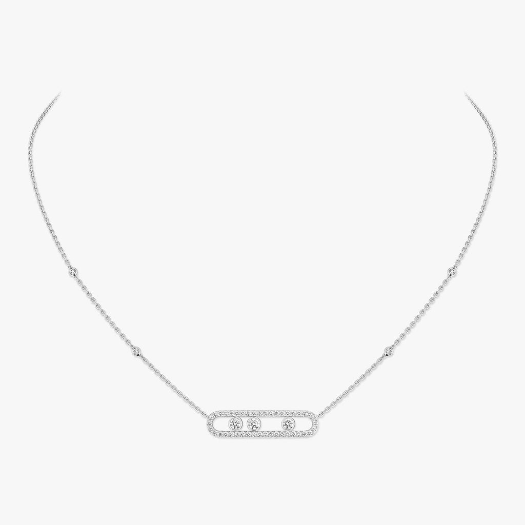 Pavé Full Diamond Halskette - kinetischer 4-Diamanten-Wohlstandstalisman