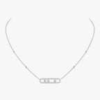 Pavé Full Diamond Halskette - kinetischer 4-Diamanten-Wohlstandstalisman