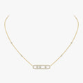 Pavé Full Diamond Halskette - kinetischer 4-Diamanten-Wohlstandstalisman