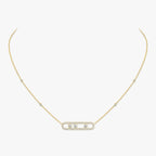 Pavé Full Diamond Halskette - kinetischer 4-Diamanten-Wohlstandstalisman