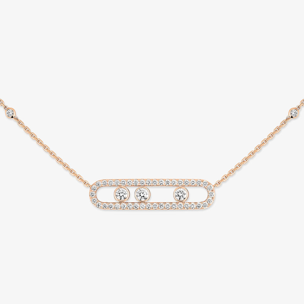Pavé Full Diamond Halskette - kinetischer 4-Diamanten-Wohlstandstalisman
