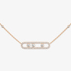 Pavé Full Diamond Halskette - kinetischer 4-Diamanten-Wohlstandstalisman