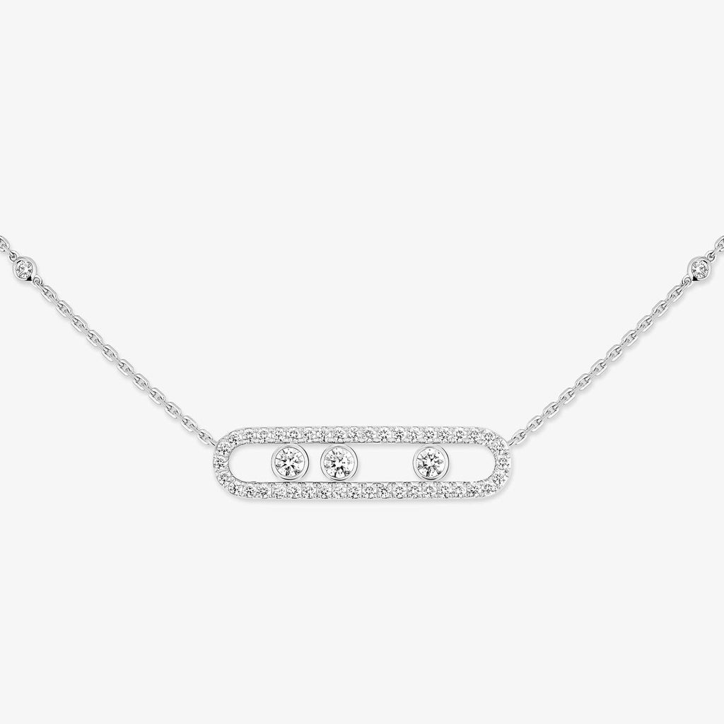 Pavé Full Diamond Halskette - kinetischer 4-Diamanten-Wohlstandstalisman