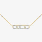 Pavé Full Diamond Halskette - kinetischer 4-Diamanten-Wohlstandstalisman