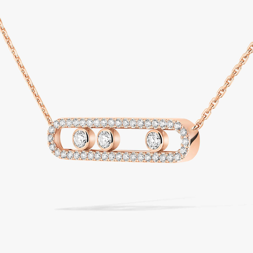 Pavé Full Diamond Halskette - kinetischer 4-Diamanten-Wohlstandstalisman