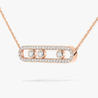Pavé Full Diamond Halskette - kinetischer 4-Diamanten-Wohlstandstalisman