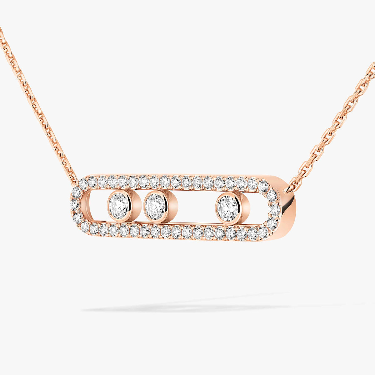 Pavé Full Diamond Halskette - kinetischer 4-Diamanten-Wohlstandstalisman