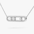 Pavé Full Diamond Halskette - kinetischer 4-Diamanten-Wohlstandstalisman