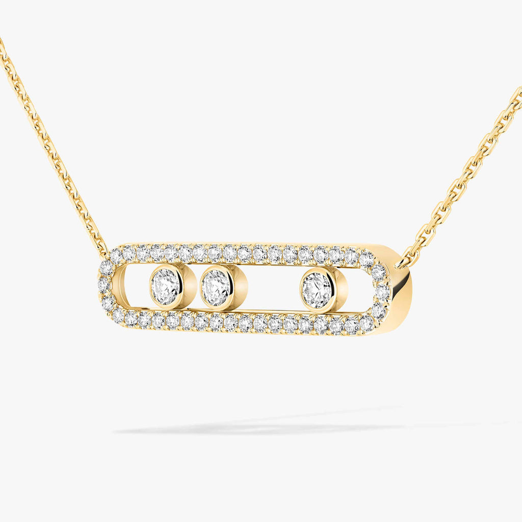Pavé Full Diamond Halskette - kinetischer 4-Diamanten-Wohlstandstalisman