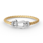 FORCE Großes Hufeisen-Vollpavé-Armband – Weißgold